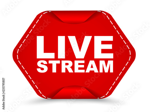 red vector banner live stream