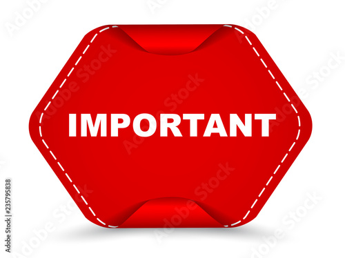 red vector banner important