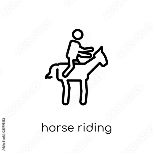Horse riding icon. Trendy modern flat linear vector Horse riding icon on white background from thin line Activity and Hobbies collection