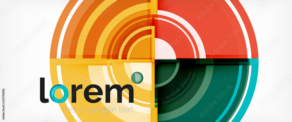 Multicolored round shapes abstract background