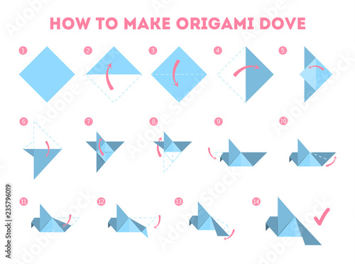 How to make an origami dove guide. photo