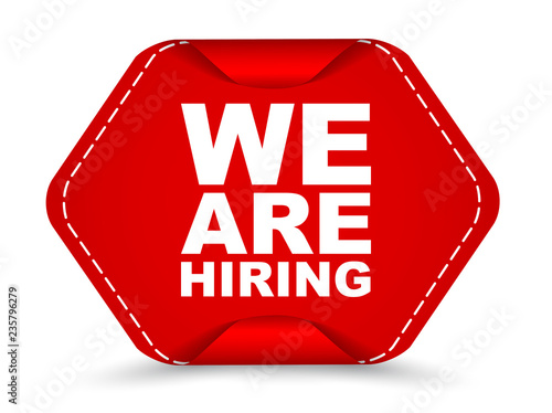 red vector banner we are hiring
