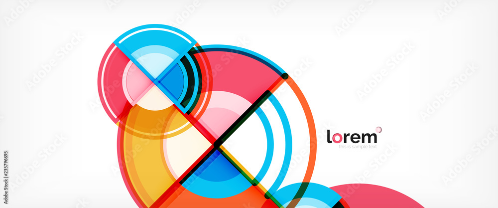 Circle abstract background, bright colorful round geometric shapes Circle abstract background, bright colorful round geometric shapes