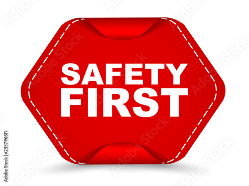 red vector banner safety first