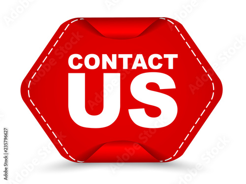 red vector banner contact us