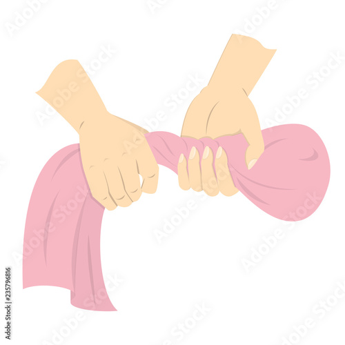 Hand squeeze and twist wet clothes after washing.