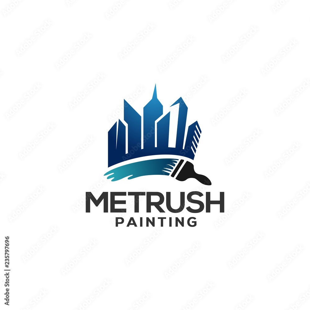 Building and Paint brushes for Real Estate or Painting logos with vector files