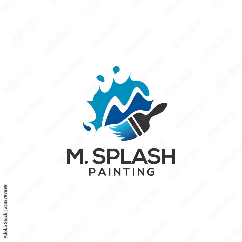Splashing Paint shaped Letter M for Painting logos with vector files Splashing Paint shaped Letter M for Painting logos with vector files