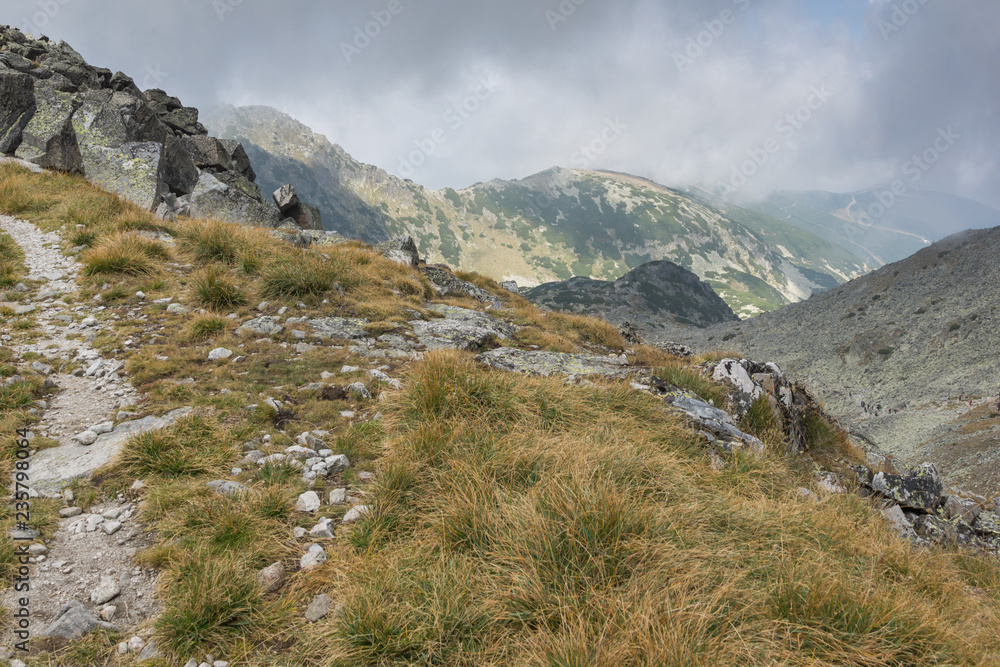 Landscape from Hiking Route to climbing a Musala peak, Rila mountain, Bulgaria Landscape from Hiking Route to climbing a Musala peak, Rila mountain, Bulgaria