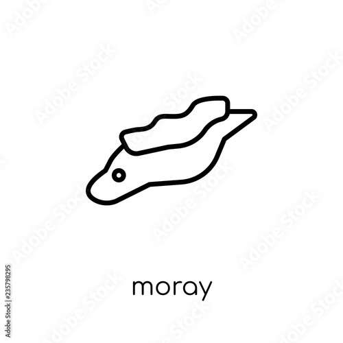 Moray icon. Trendy modern flat linear vector Moray icon on white background from thin line animals collection