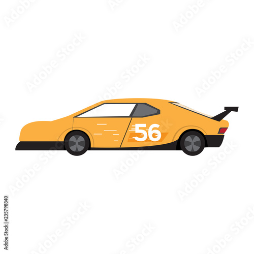 Side view of a racing car. Vector illustration design