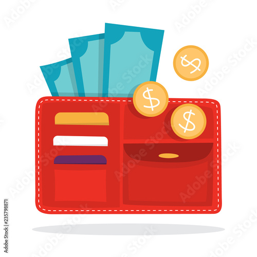 Big wallet with the currency. Idea of personal finance