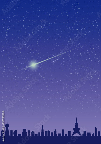 星空と流星
