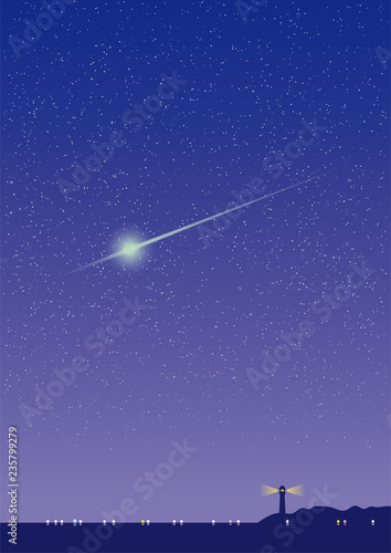 星空と流星