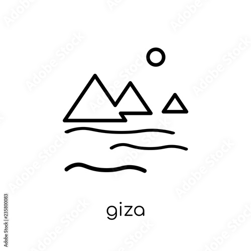Giza icon. Trendy modern flat linear vector Giza icon on white background from thin line Architecture and Travel collection