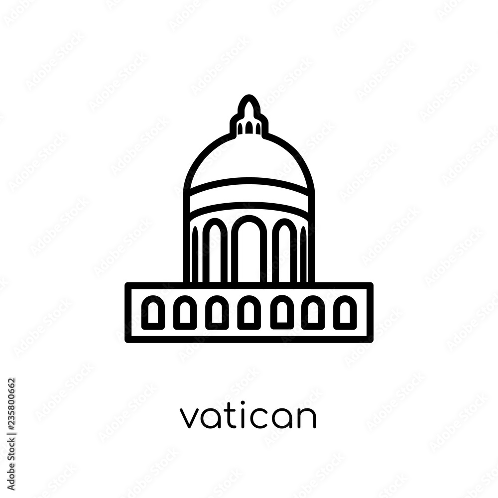Vatican icon. Trendy modern flat linear vector Vatican icon on white background from thin line Architecture and Travel collection