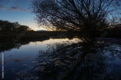 sunset on lake