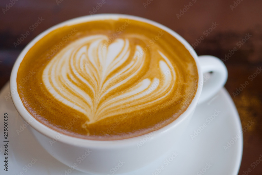 hot coffee cup on table at morning, relax time, latte coffee hot coffee cup on table at morning, relax time, latte coffee