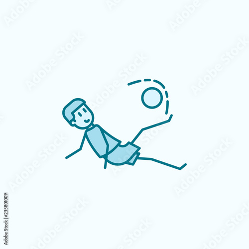 kick kicker field outline icon. Element of soccer player icon. Thin line icon for website design and development, app development. Premium icon