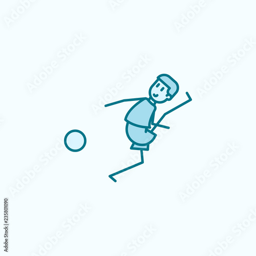 the kicker strikes ball field outline icon. Element of soccer player icon. Thin line icon for website design and development, app development. Premium icon