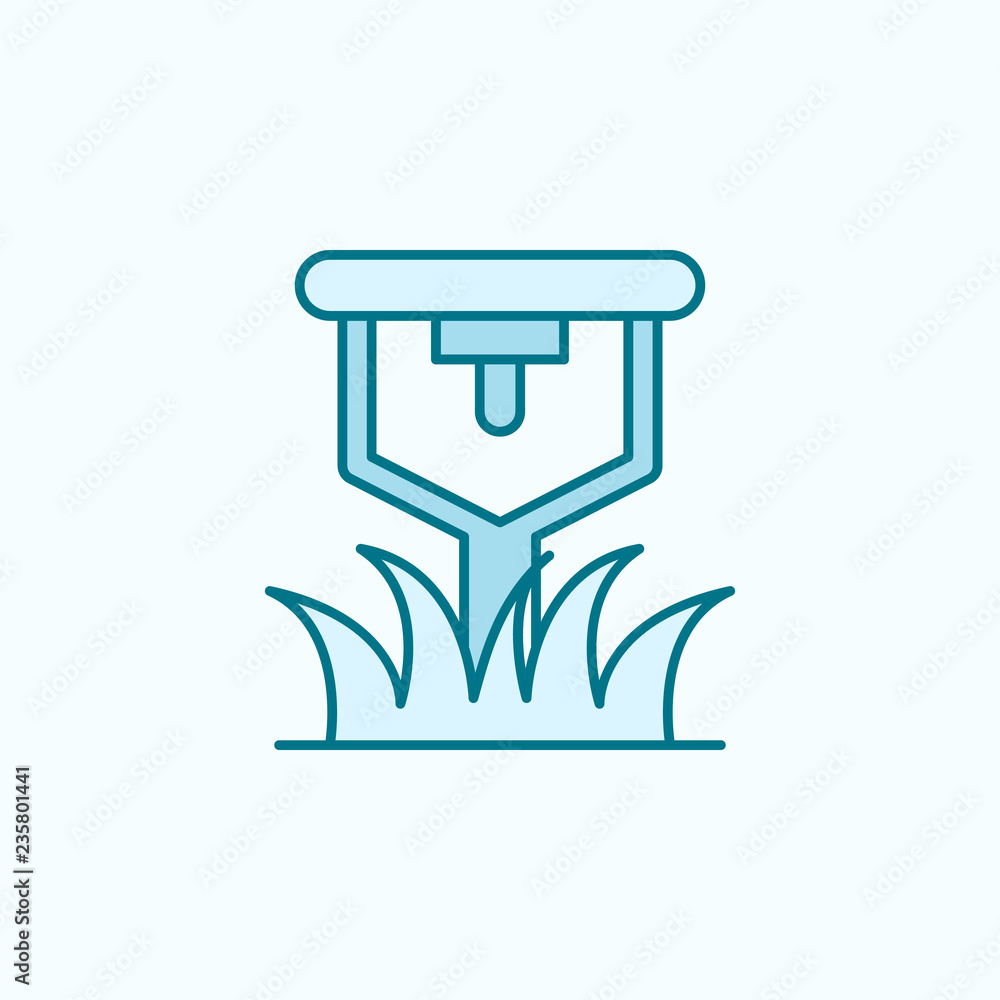 lawn sprinkler field outline icon. Element of drip watering icon. Thin line icon for website design and development, app development. Premium icon