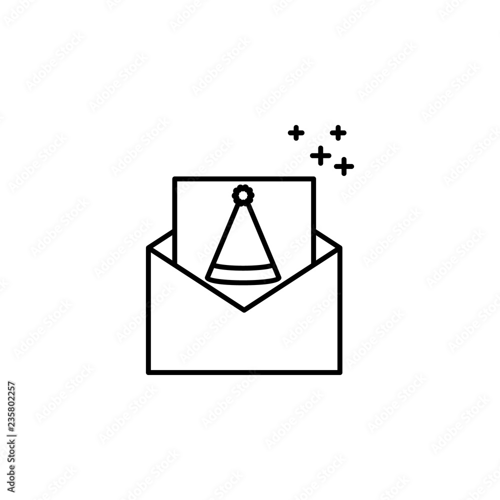 greeting card icon. Element of new year oarty outline icon. Thin line icon for website design and development, app development. Premium icon greeting card icon. Element of new year oarty outline icon. Thin line icon for website design and development, app development. Premium icon