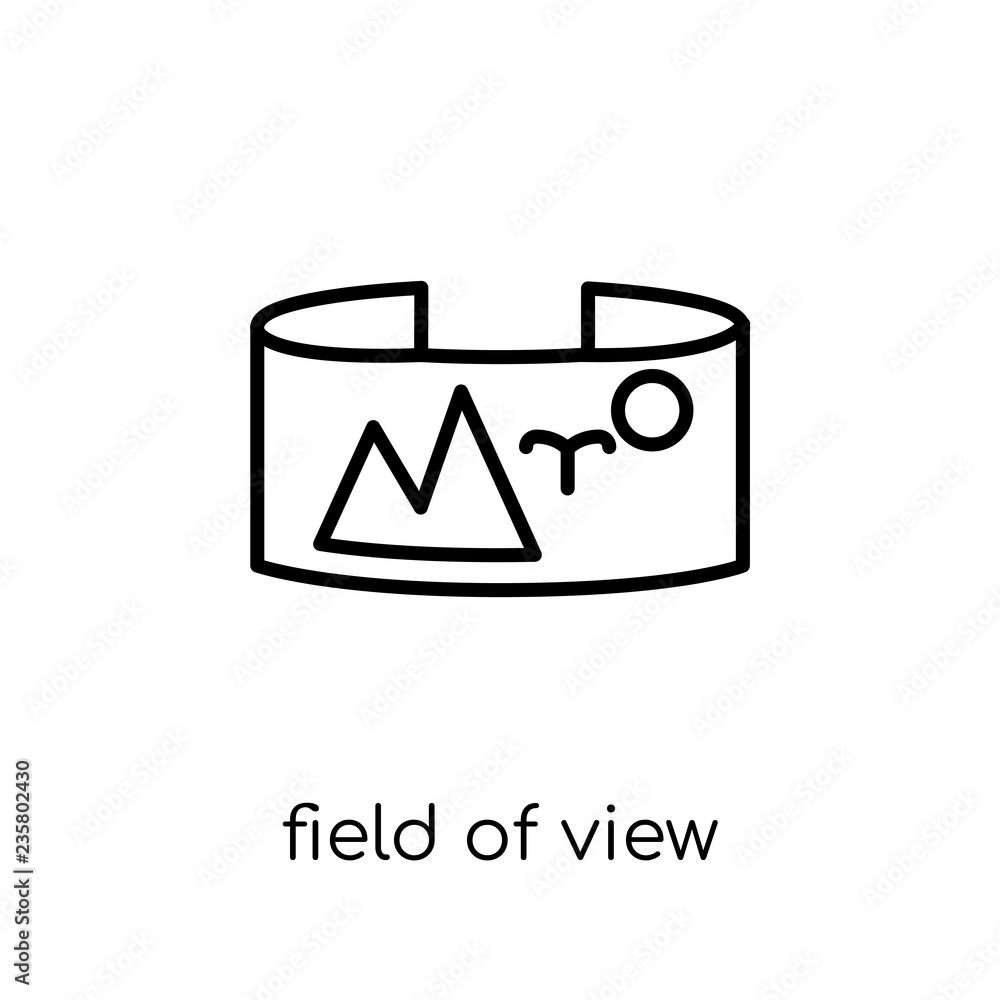 field of view icon. Trendy modern flat linear vector field of view icon on white background from thin line Artificial Intelligence, Future Technology collection, outline vector illustration field of view icon. Trendy modern flat linear vector field of view icon on white background from thin line Artificial Intelligence, Future Technology collection, outline vector illustration