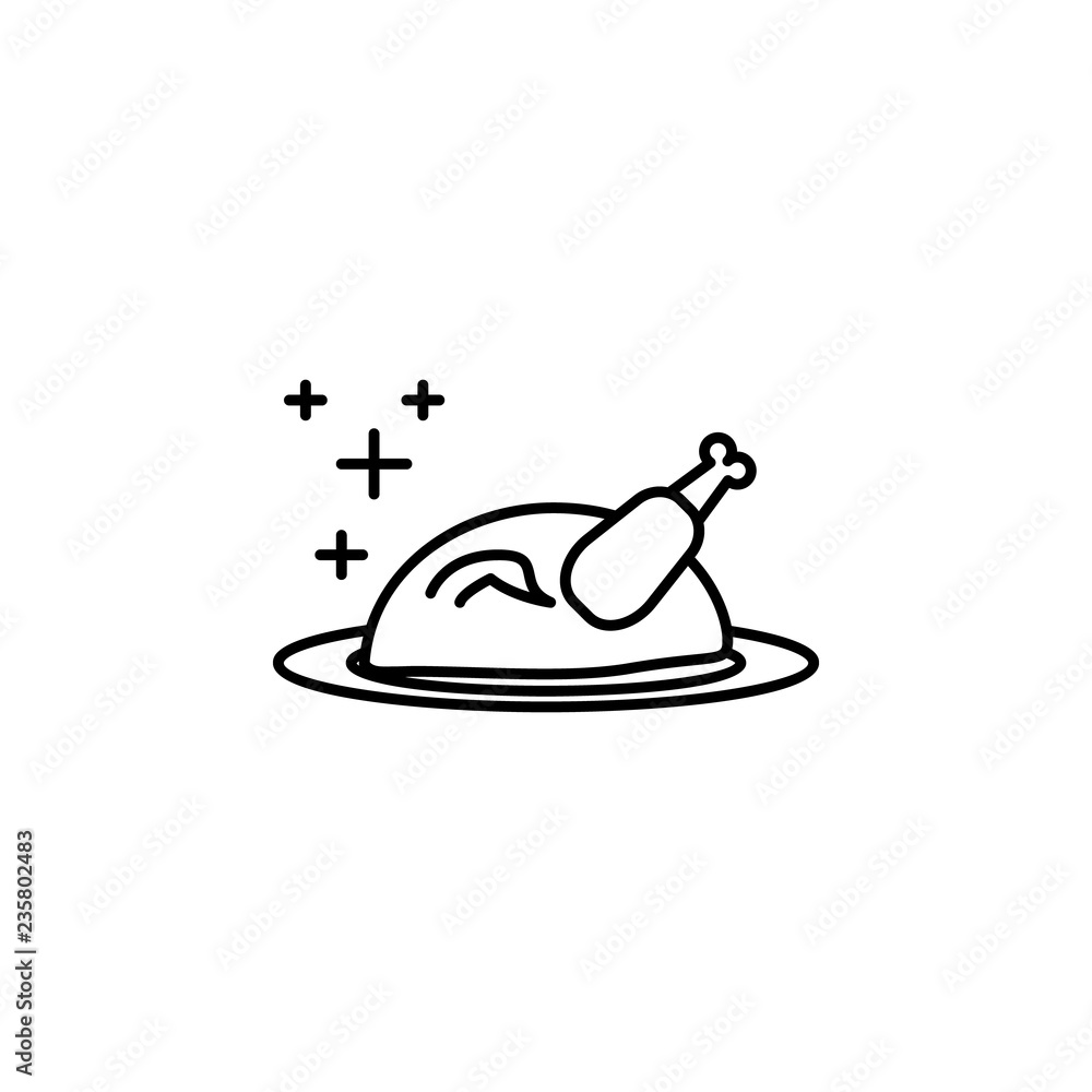 roasted chicken icon. Element of new year oarty outline icon. Thin line icon for website design and development, app development. Premium icon roasted chicken icon. Element of new year oarty outline icon. Thin line icon for website design and development, app development. Premium icon