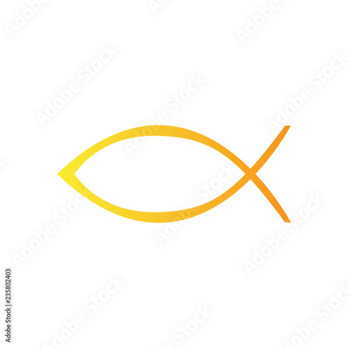 Christian fish symbol icon. Vector illustration design