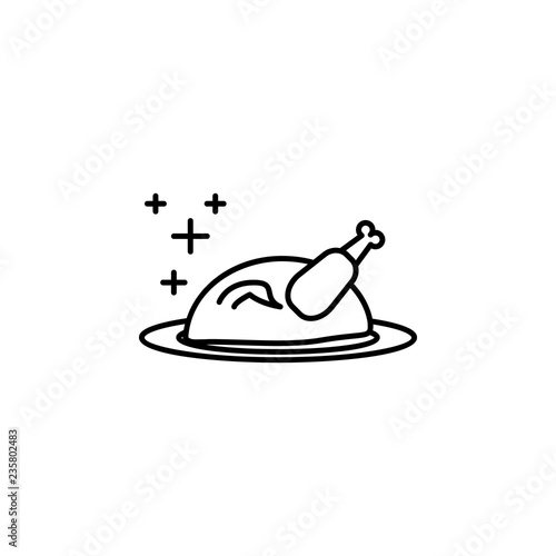 roasted chicken icon. Element of new year oarty outline icon. Thin line icon for website design and development, app development. Premium icon