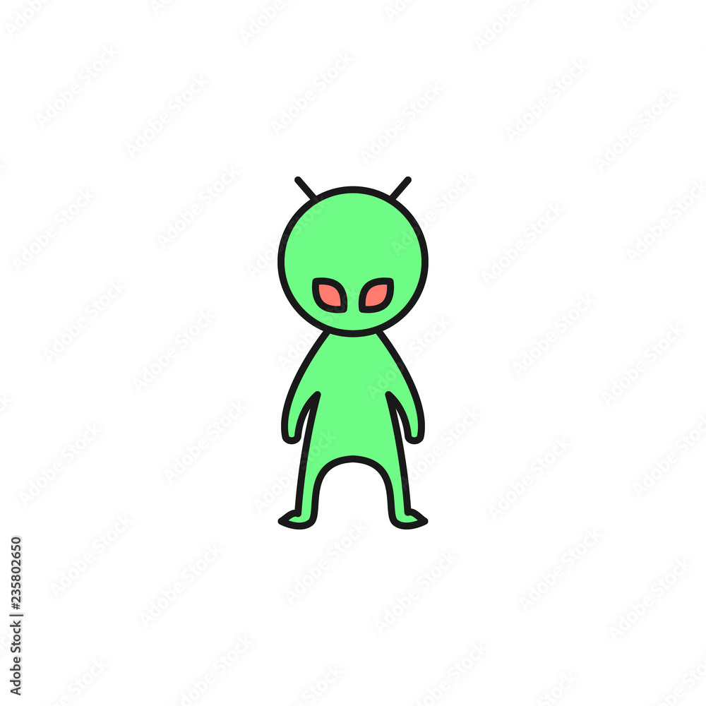 Obraz premium alien icon. Element of space outline color icon. Thin line icon for website design and development, app development. Premium icon