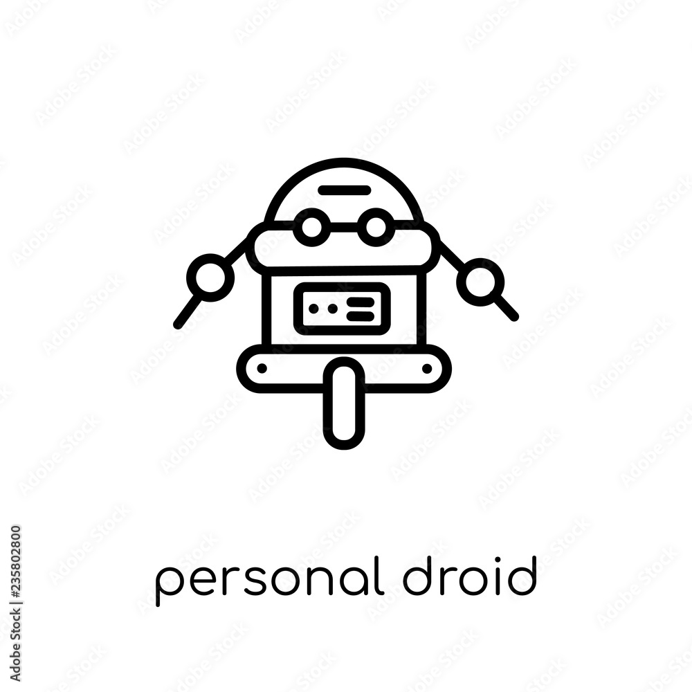 Personal droid icon. Trendy modern flat linear vector Personal d Personal droid icon. Trendy modern flat linear vector Personal d