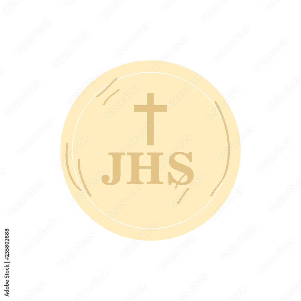Isolated christian hostia icon. Vector illustration design Isolated christian hostia icon. Vector illustration design