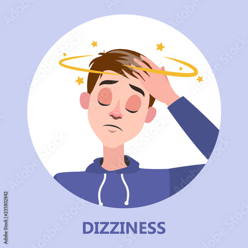 Man fainting. Symptom of disease or pregnancy.