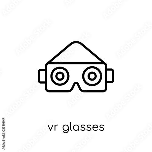 Vr glasses icon. Trendy modern flat linear vector Vr glasses ico