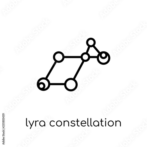 lyra constellation icon. Trendy modern flat linear vector lyra constellation icon on white background from thin line Astronomy collection, outline vector illustration