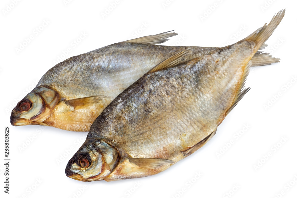 Dried salted fish isolated on white backdrop. Dried salted fish isolated on white backdrop.