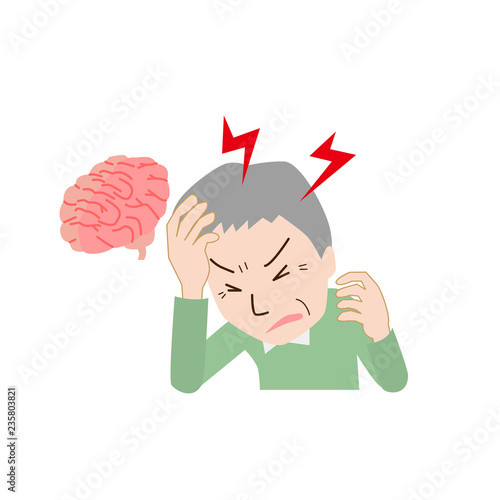 頭痛　脳　中年　老人　男性　一人