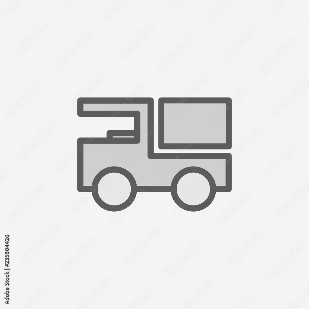 truck field outline icon. Element of 2 color simple icon. Thin line icon for website design and development, app development. Premium icon
