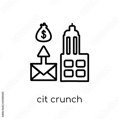 credit crunch icon. Trendy modern flat linear vector credit crunch icon on white background from thin line Credit crunch collection, outline vector illustration