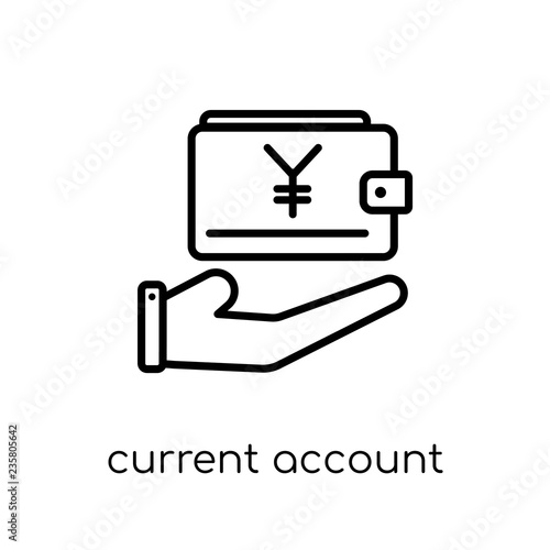 current account icon. Trendy modern flat linear vector current account icon on white background from thin line Current account collection, outline vector illustration