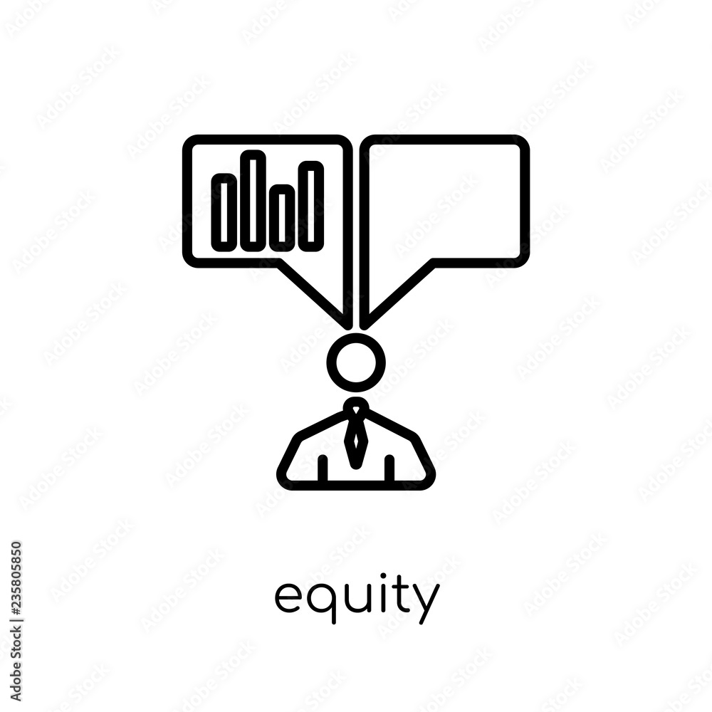 equity icon. Trendy modern flat linear vector equity icon on white background from thin line Equity collection, outline vector illustration equity icon. Trendy modern flat linear vector equity icon on white background from thin line Equity collection, outline vector illustration