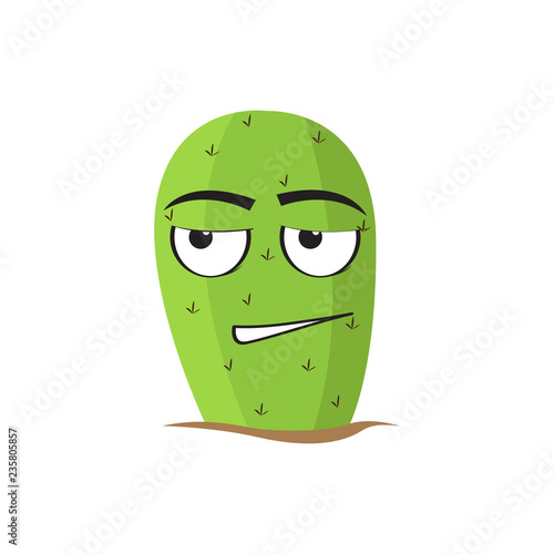 Isolated uncomfortable cactus character. Vector illustration design