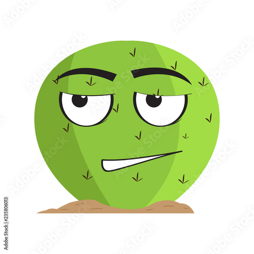 Isolated uncomfortable cactus character. Vector illustration design