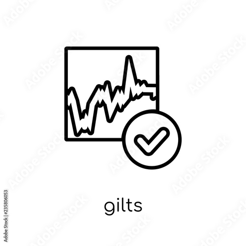 Gilts icon. Trendy modern flat linear vector Gilts icon on white background from thin line Business collection