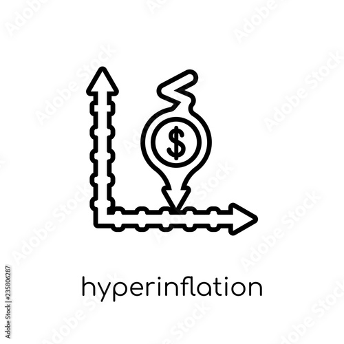 Hyperinflation icon. Trendy modern flat linear vector Hyperinflation icon on white background from thin line Business collection