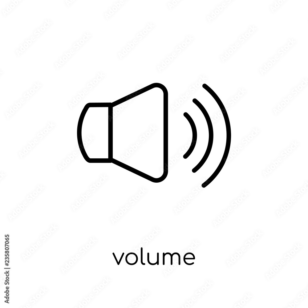 Volume icon. Trendy modern flat linear vector Volume icon on white background from thin line business collection Volume icon. Trendy modern flat linear vector Volume icon on white background from thin line business collection