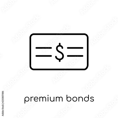 Premium bonds icon. Trendy modern flat linear vector Premium bonds icon on white background from thin line business collection