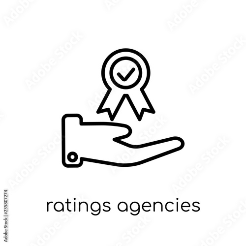 Ratings agencies icon. Trendy modern flat linear vector Ratings agencies icon on white background from thin line business collection