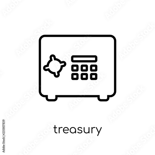 Treasury icon. Trendy modern flat linear vector Treasury icon on white background from thin line business collection